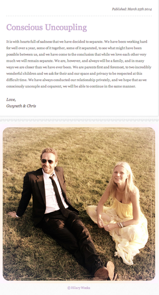 Illustration for article titled OMG: Gwyneth Paltrow and Chris Martin Have Separated